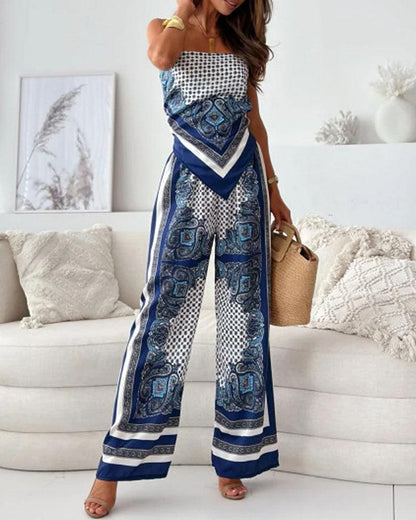 Bailey™ | Vacation Ready Stylish Lace-Up Vest & Pants Two-Piece Set Dress