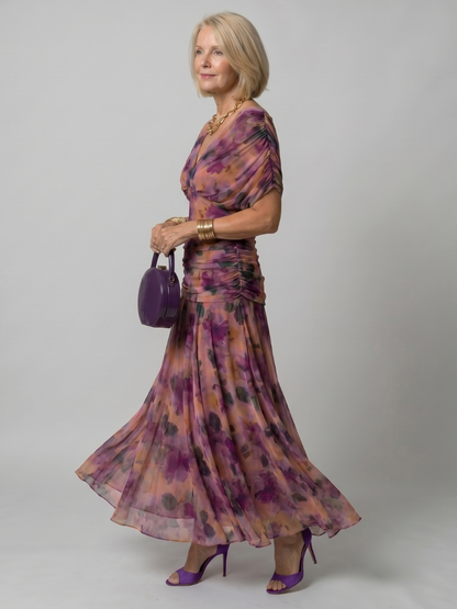 Vespia | Off Shoulder Flow Midi Dress