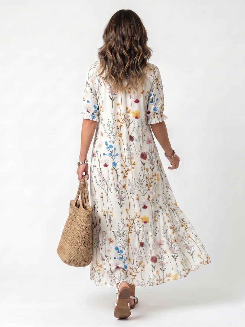 Sylvie | Botanical Tassel Midi Dress