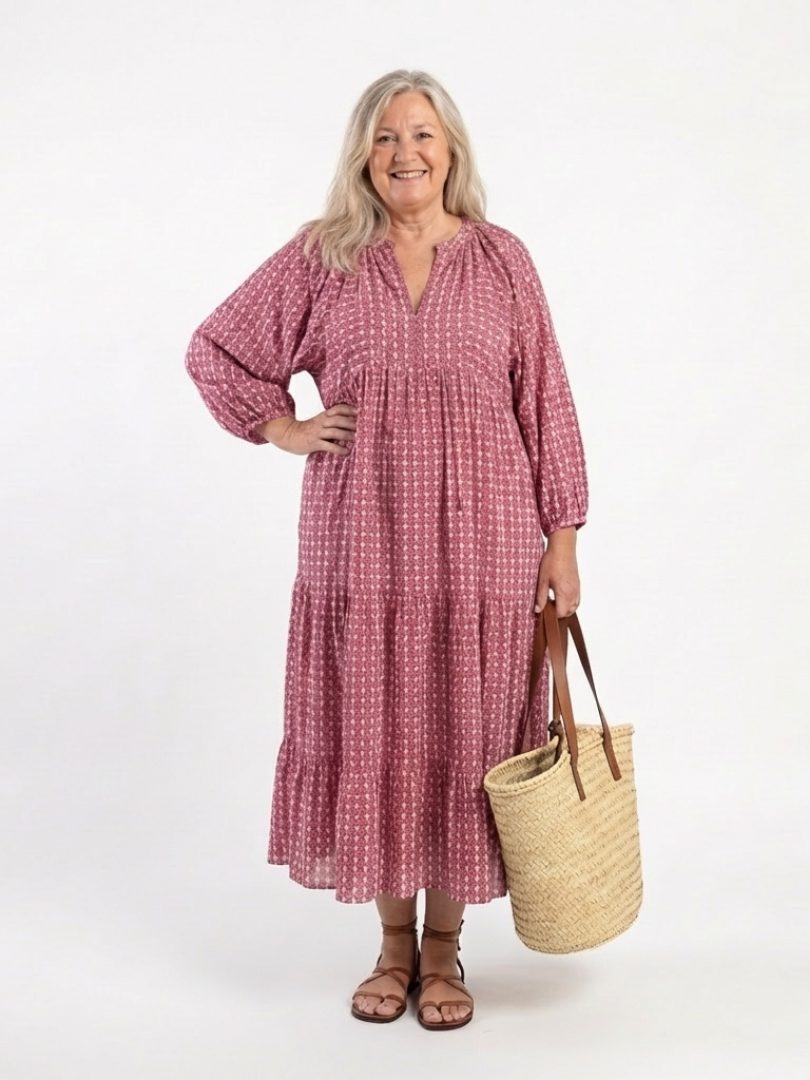 Arlette | Geometric Midi Dress