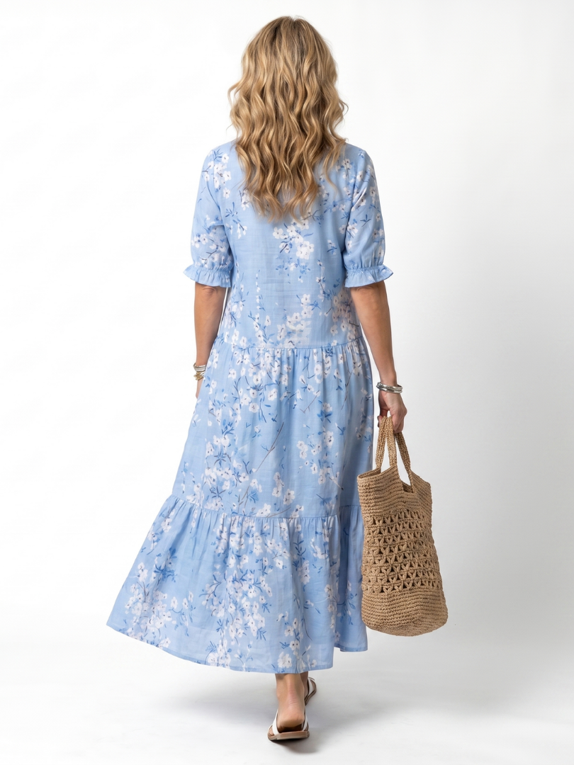 Alora | Floral Tassel Midi Dress