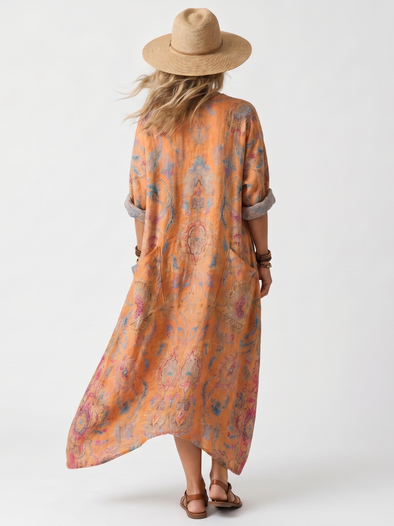 Remi | Printed Pocket Midi Dress