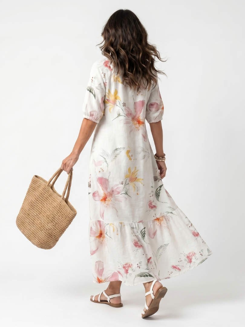 Noa | Soft Floral Midi Dress