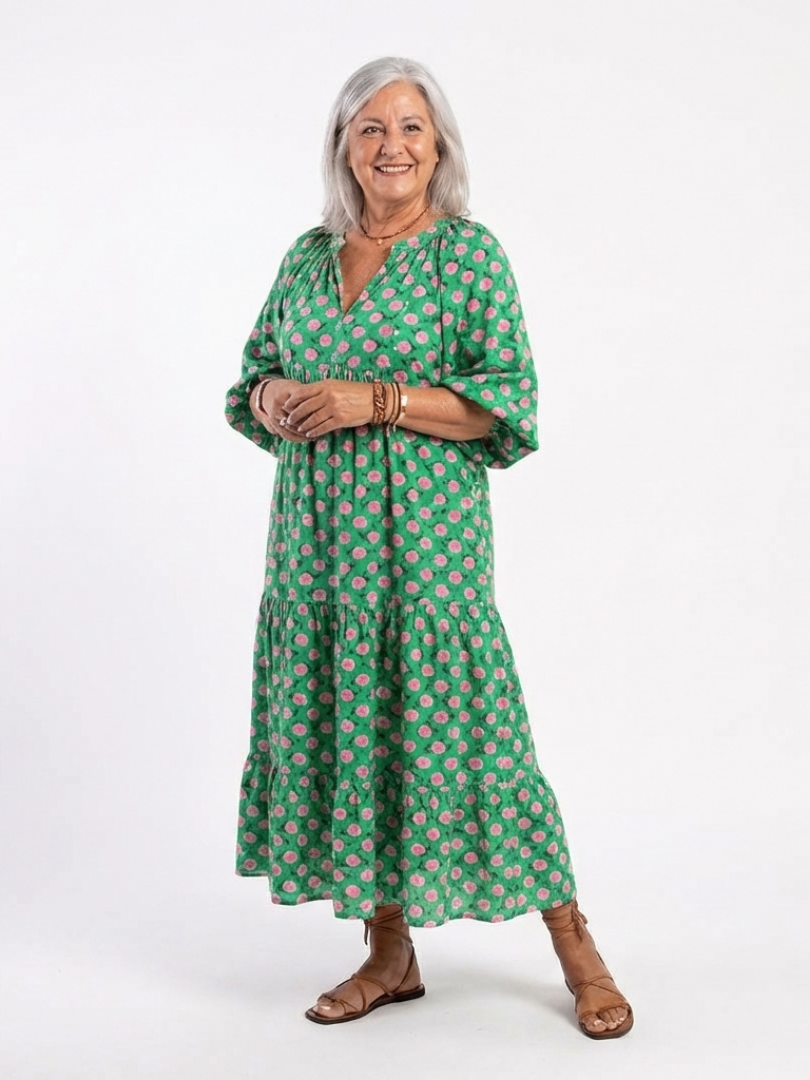 Fiora | Floral Tiered Midi Dress