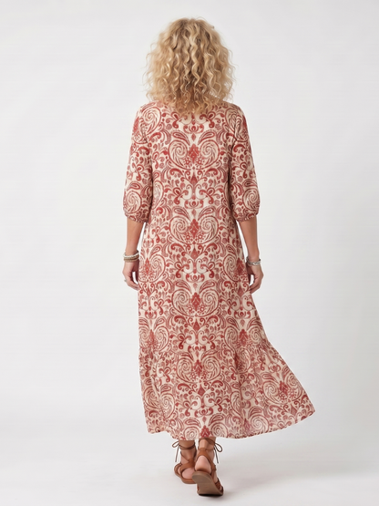 Noelle | Ornate Print Midi Dress