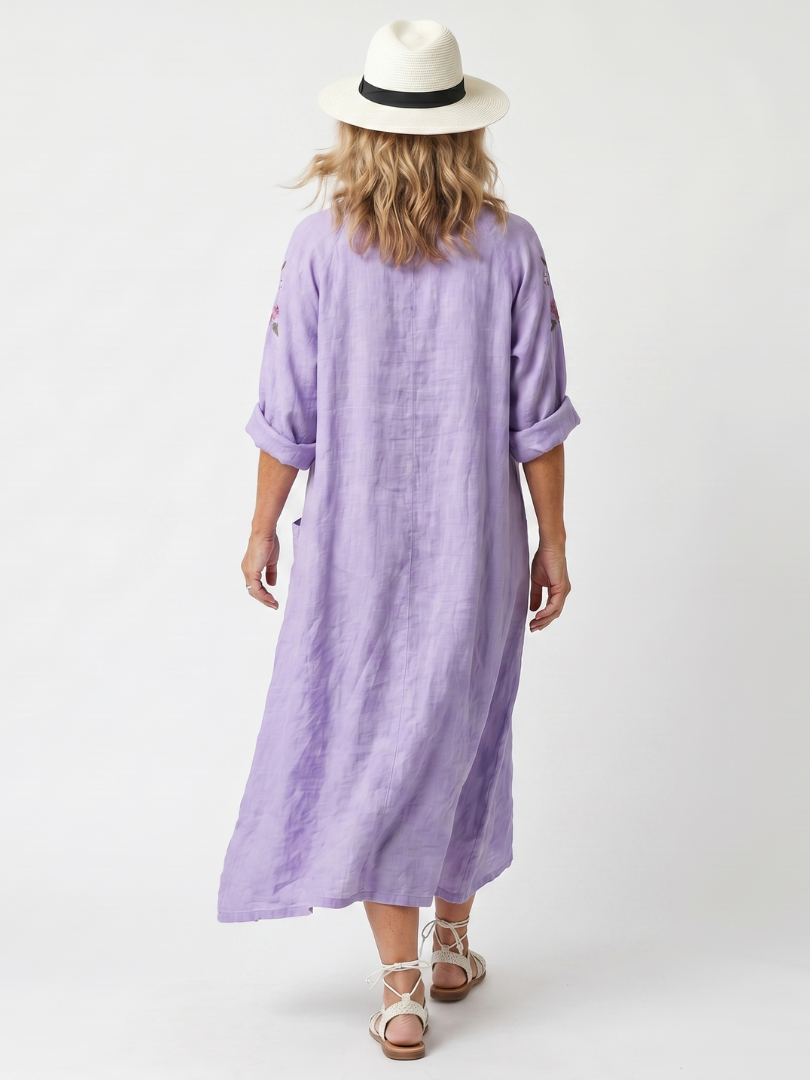 Tavi | Floral Embroidered Midi Dress