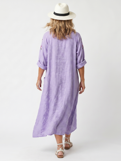 Tavi | Floral Embroidered Midi Dress
