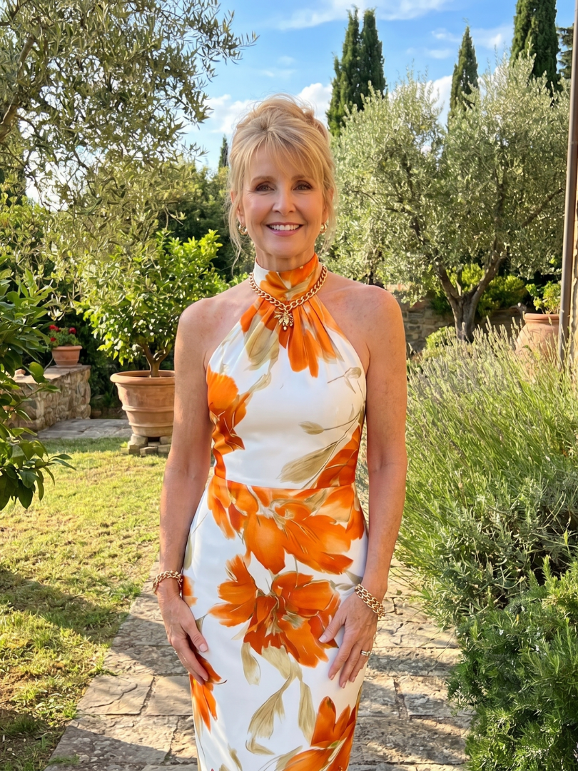 Pavelle | Halter Neck Floral Print Midi Dress