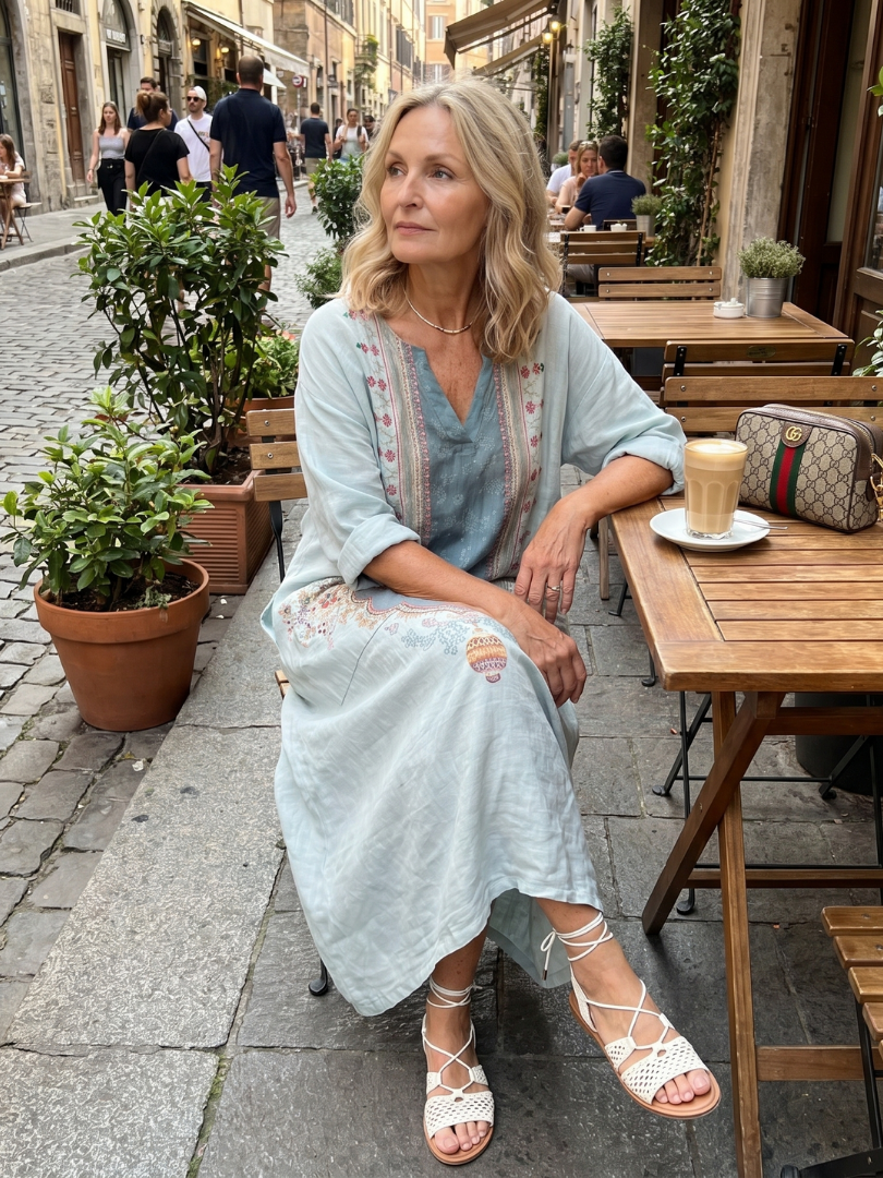 Kassiani | Embroidered Pocket Midi Dress