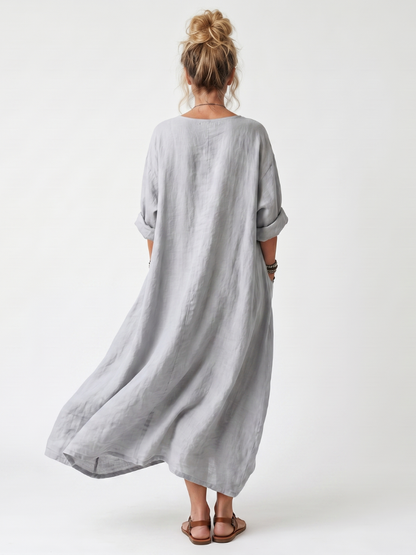 Raina | Contrast Panel Midi Dress