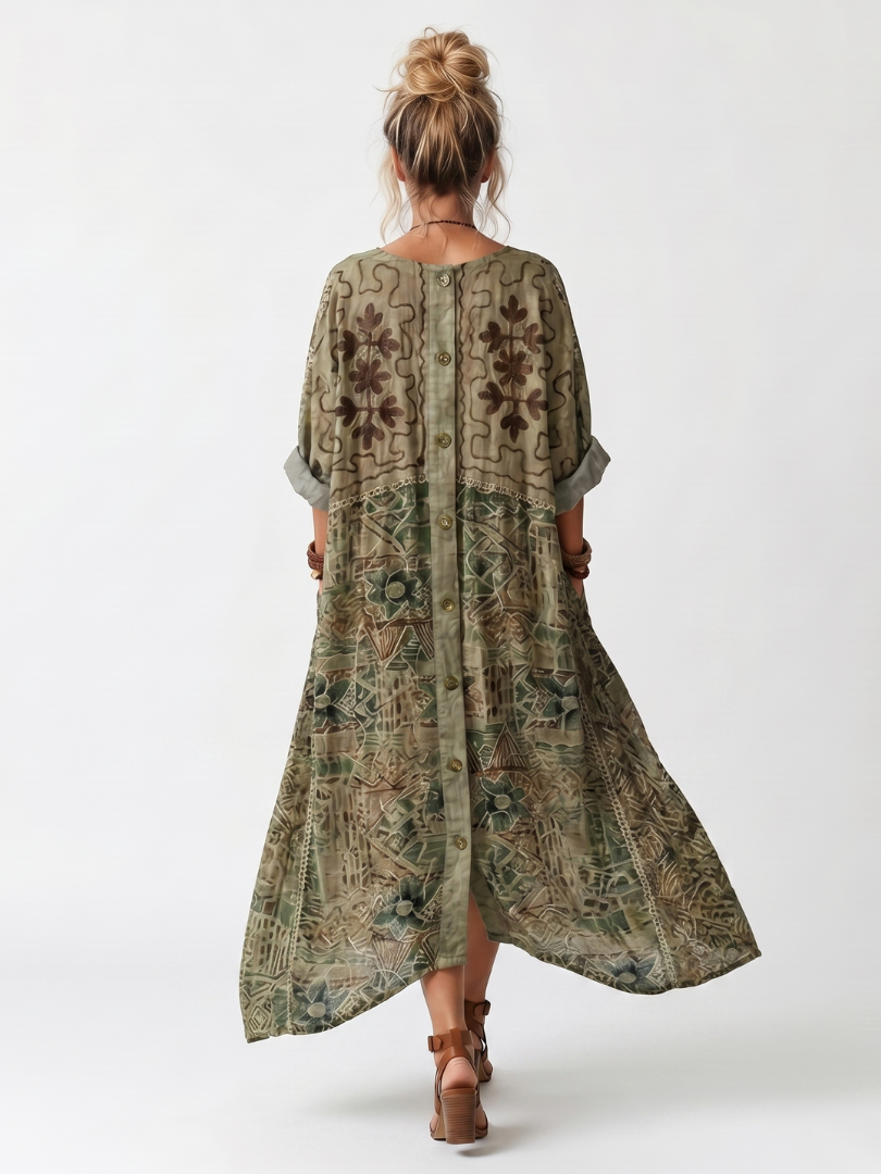 Aleta | Button-Front Midi Dress