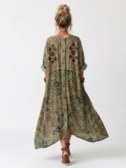 Aleta | Button-Front Midi Dress