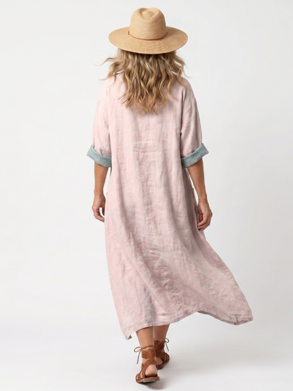 Kenza | Embroidered Panel Midi Dress