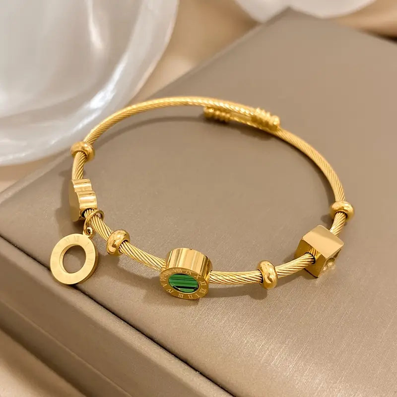 Emerald Glow Charm Bracelet