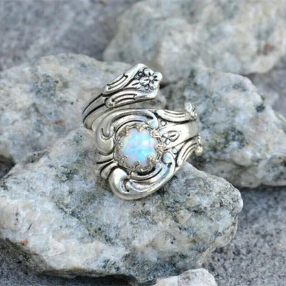 White Stone Adjustable Ring