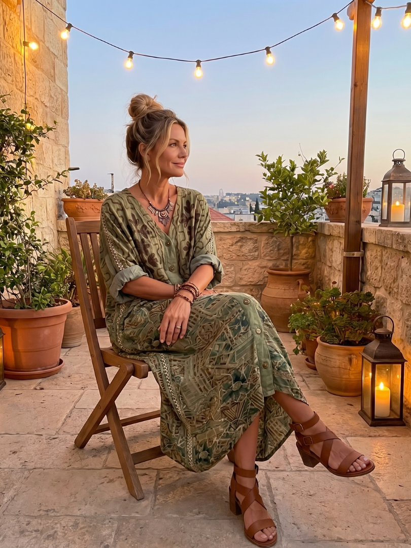 Aleta | Button-Front Midi Dress