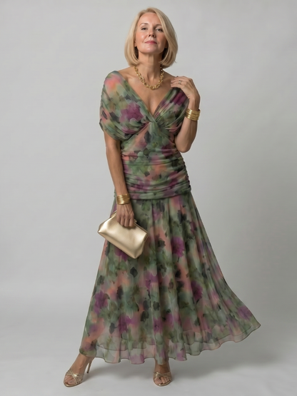 Vespia | Off Shoulder Flow Midi Dress