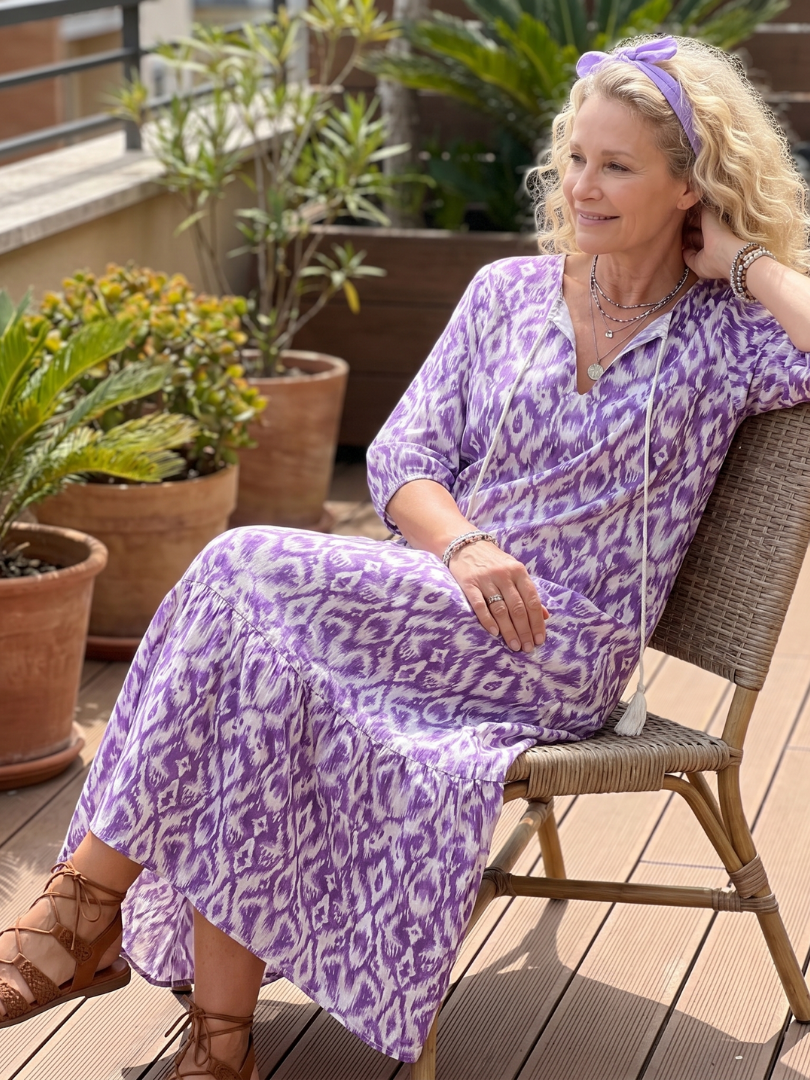 Penelope | Printed Tassel Midi Dress