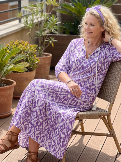 Penelope | Printed Tassel Midi Dress