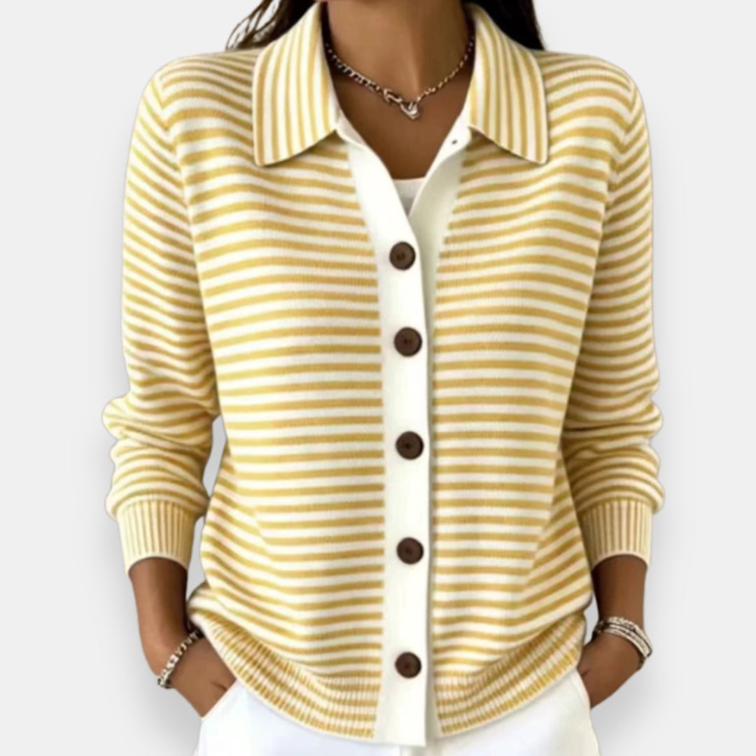 Nila | Striped Button Cardigan