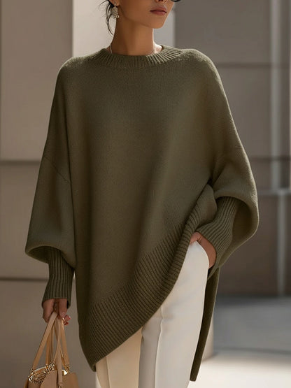 Janine | Oversized Draped Wide-Neck Sweater
