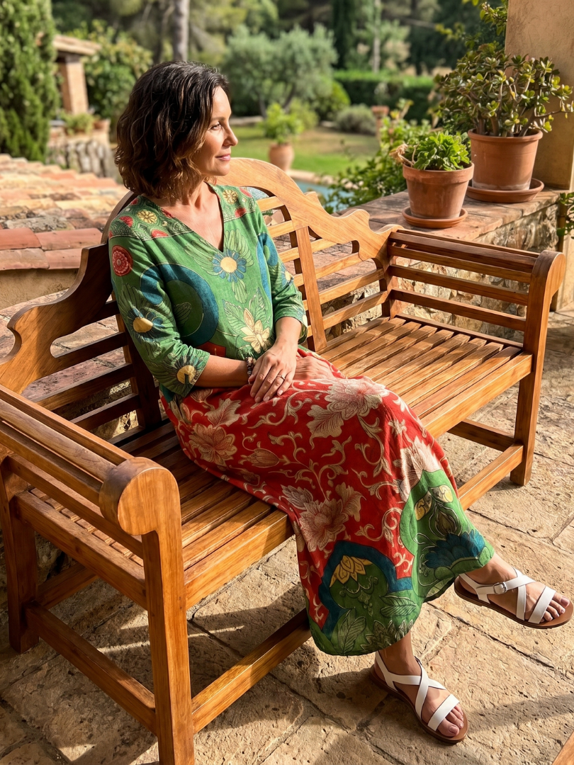 Sloane | Mixed Print Midi Dress