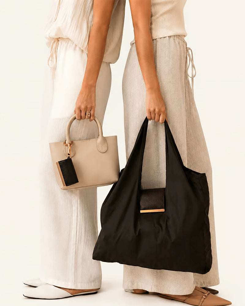 Varelli 2-in-1 keychain charm and vegan leather tote bag, product overview