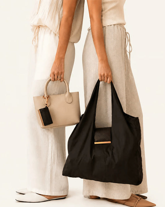 Varelli 2-in-1 keychain charm and vegan leather tote bag, product overview