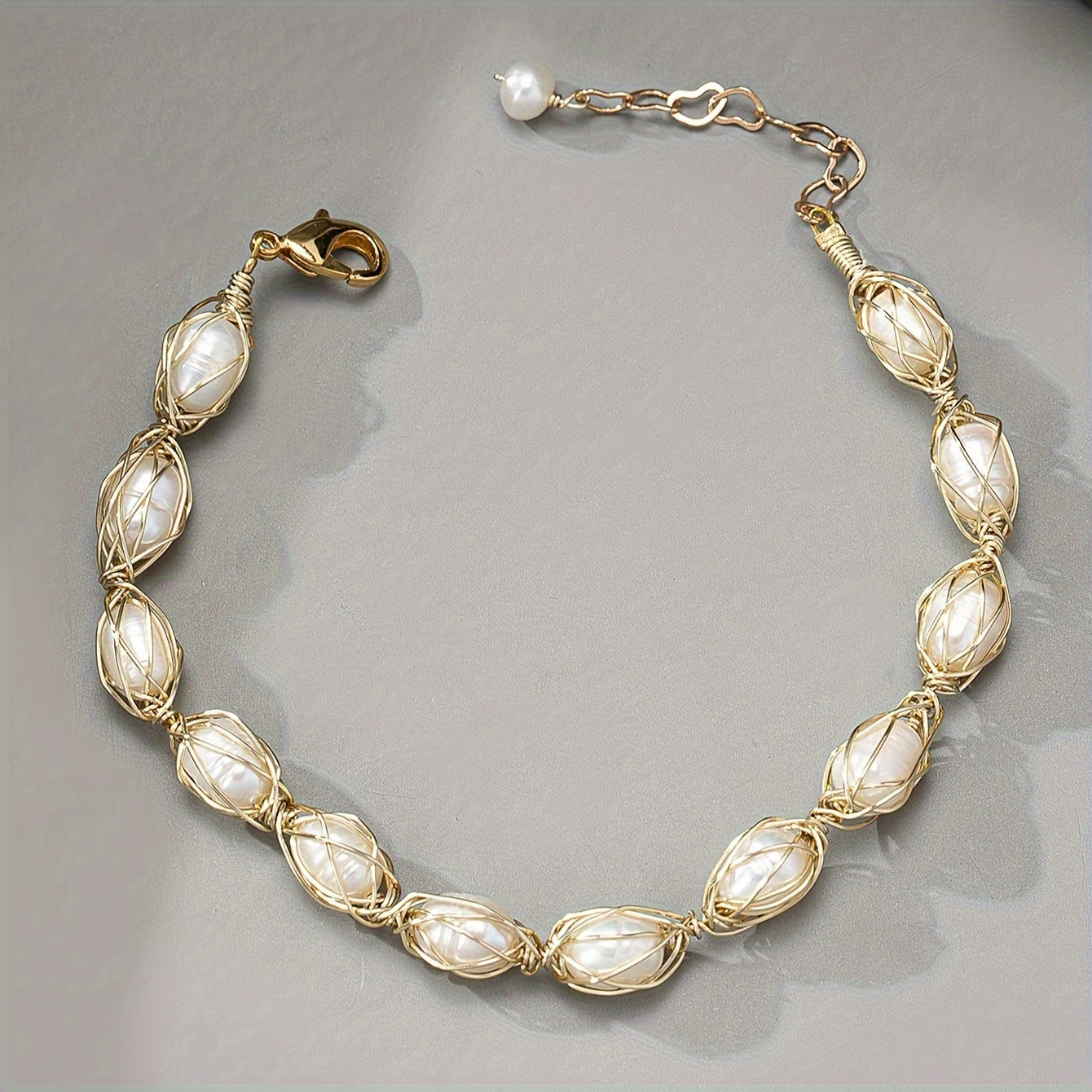 Vintage Pearl Weave Bracelet