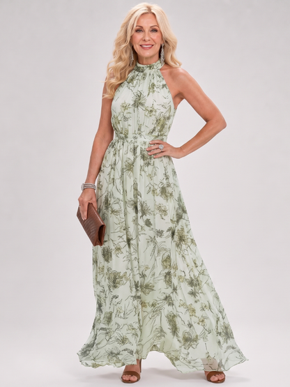Malvine | Floral Print Flowing Skirt Midi Dress