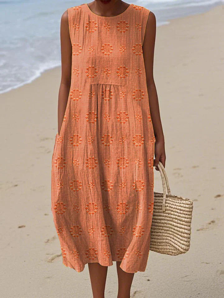 ELARA™ | SLEEVELESS MIDI DRESS