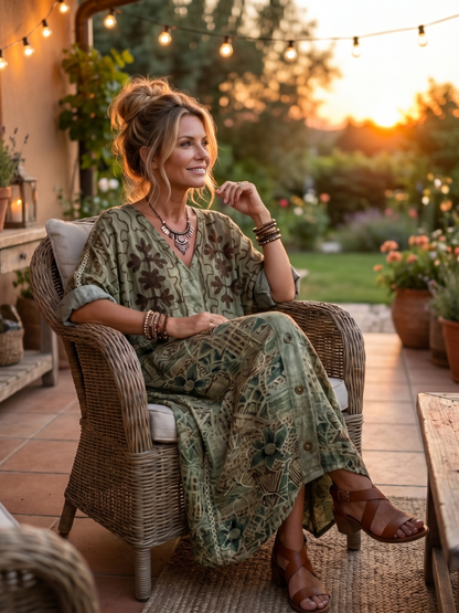 Aleta | Button-Front Midi Dress