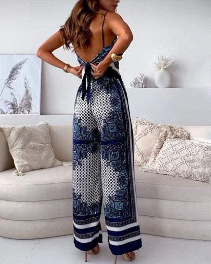 Bailey™ | Vacation Ready Stylish Lace-Up Vest & Pants Two-Piece Set Dress