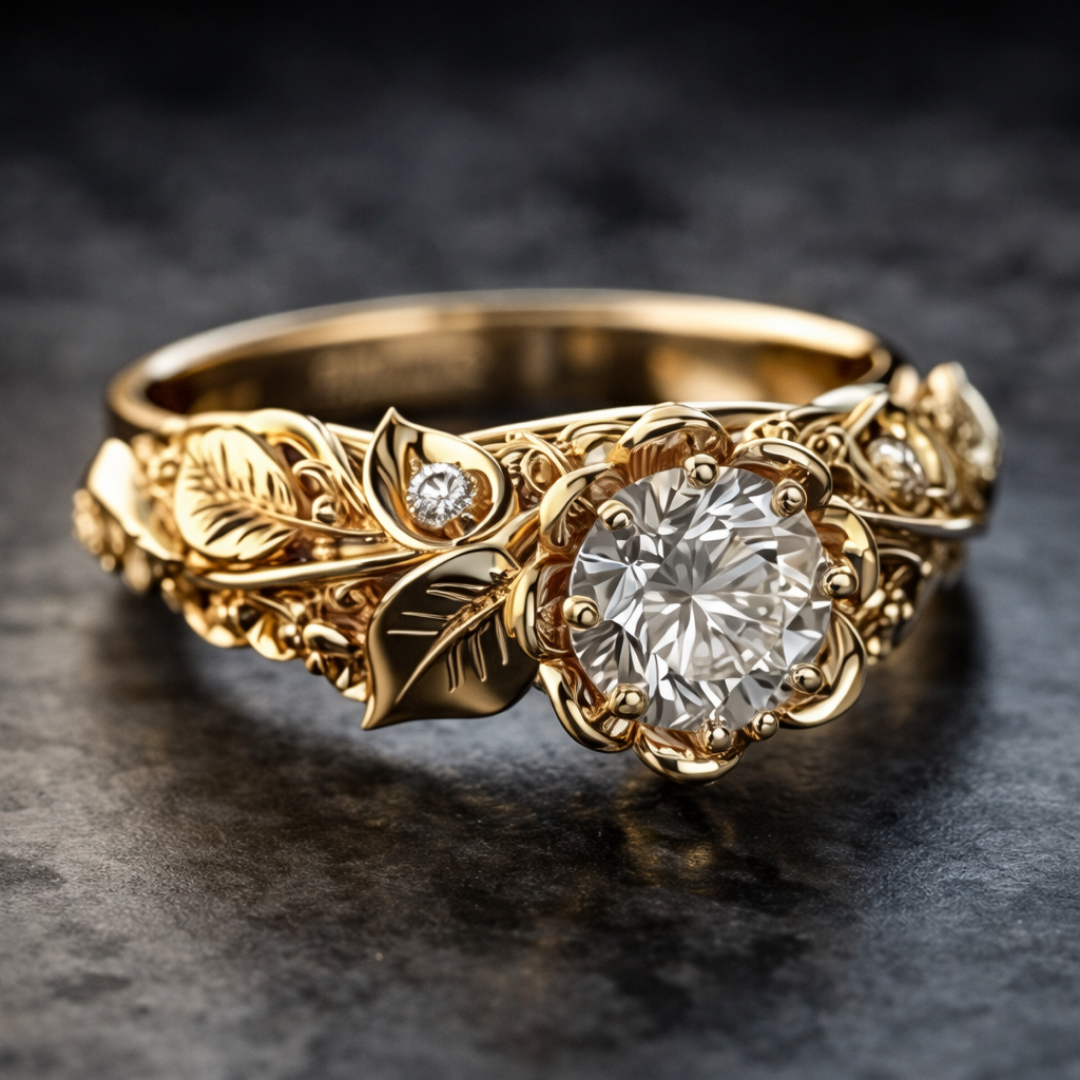 Golden Leaf Ring