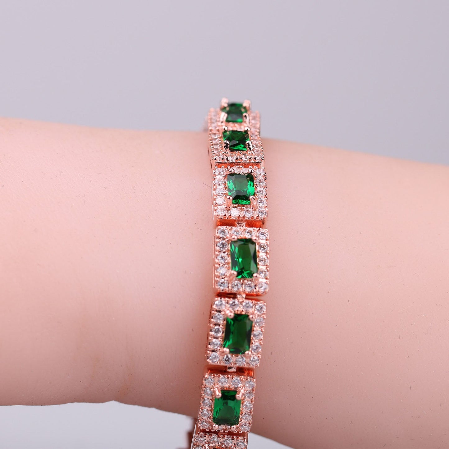 Emerald Glow Statement Bracelet