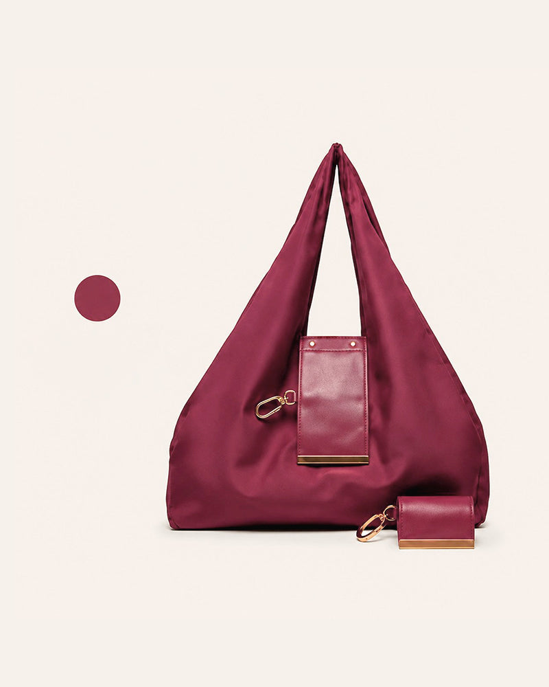 Side view of the Varelli vegan leather tote bag