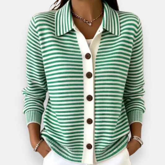 Nila | Striped Button Cardigan