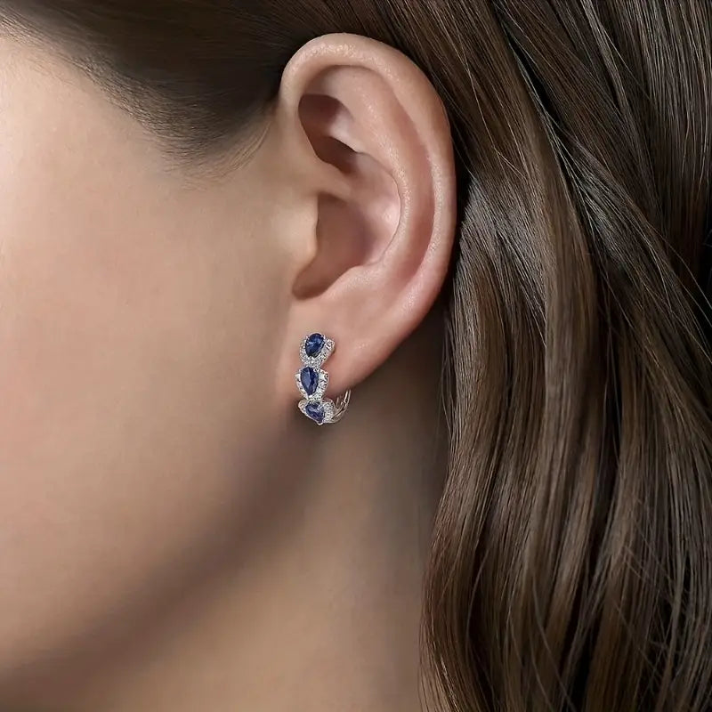Sapphire Blue Crest Earrings