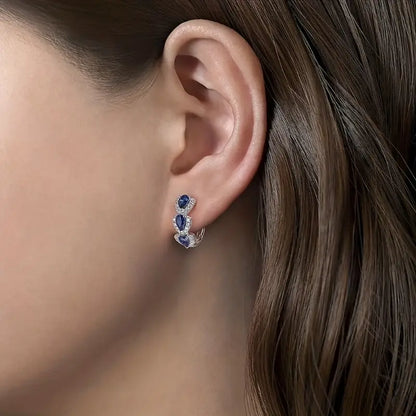 Sapphire Blue Crest Earrings