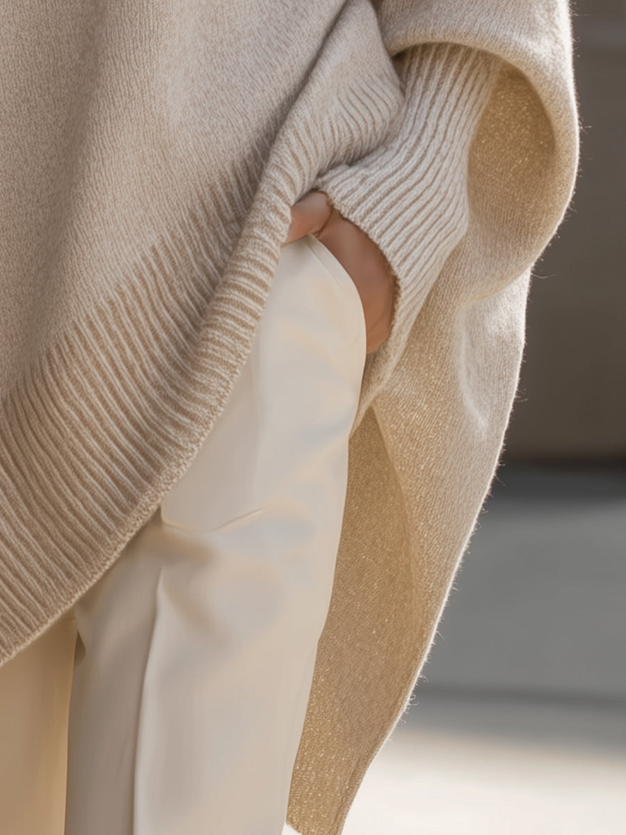 Janine | Oversized Draped Wide-Neck Sweater