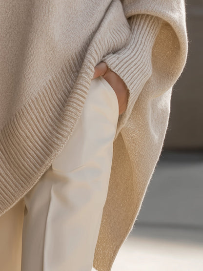 Janine | Oversized Draped Wide-Neck Sweater
