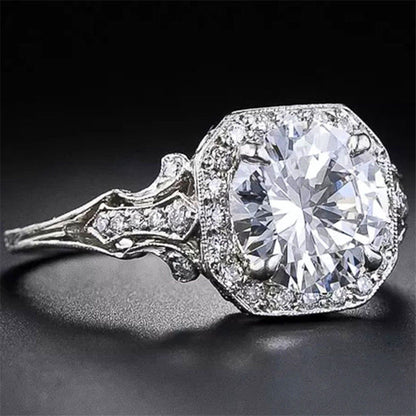 Vintage Crystal Silver Ring
