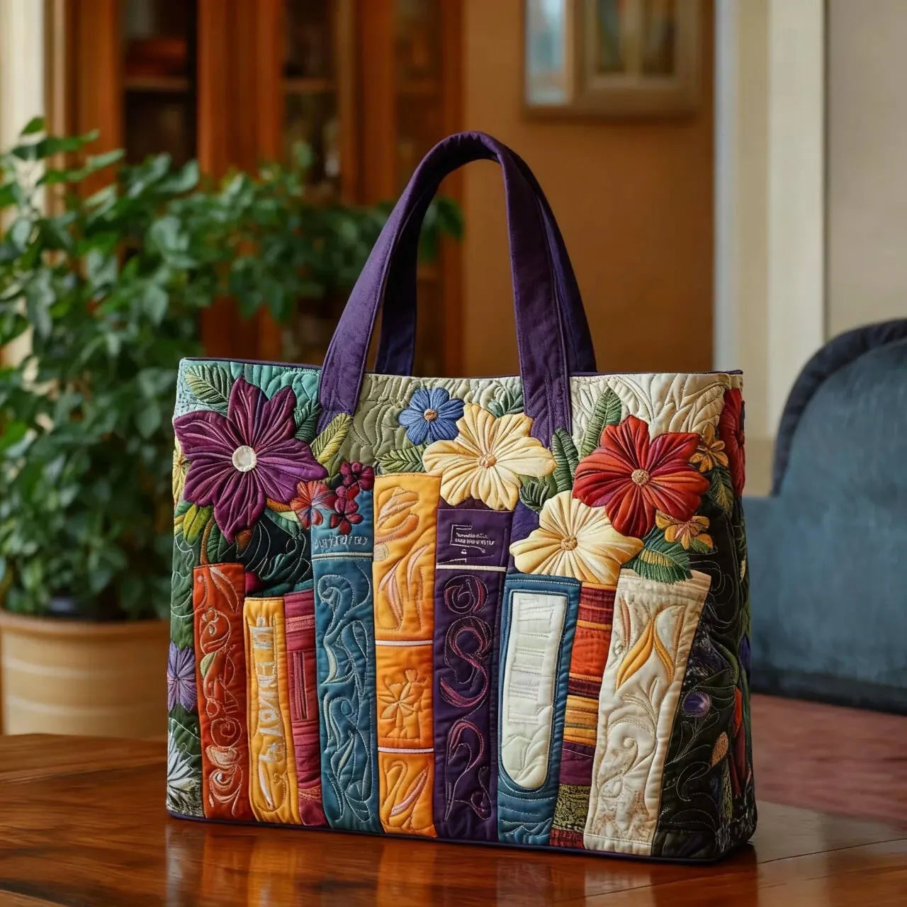 Livia | Book Print Quilted Tote