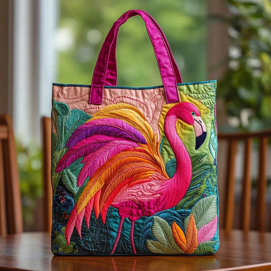 Flora Mae | Flamingo Print Quilted Tote