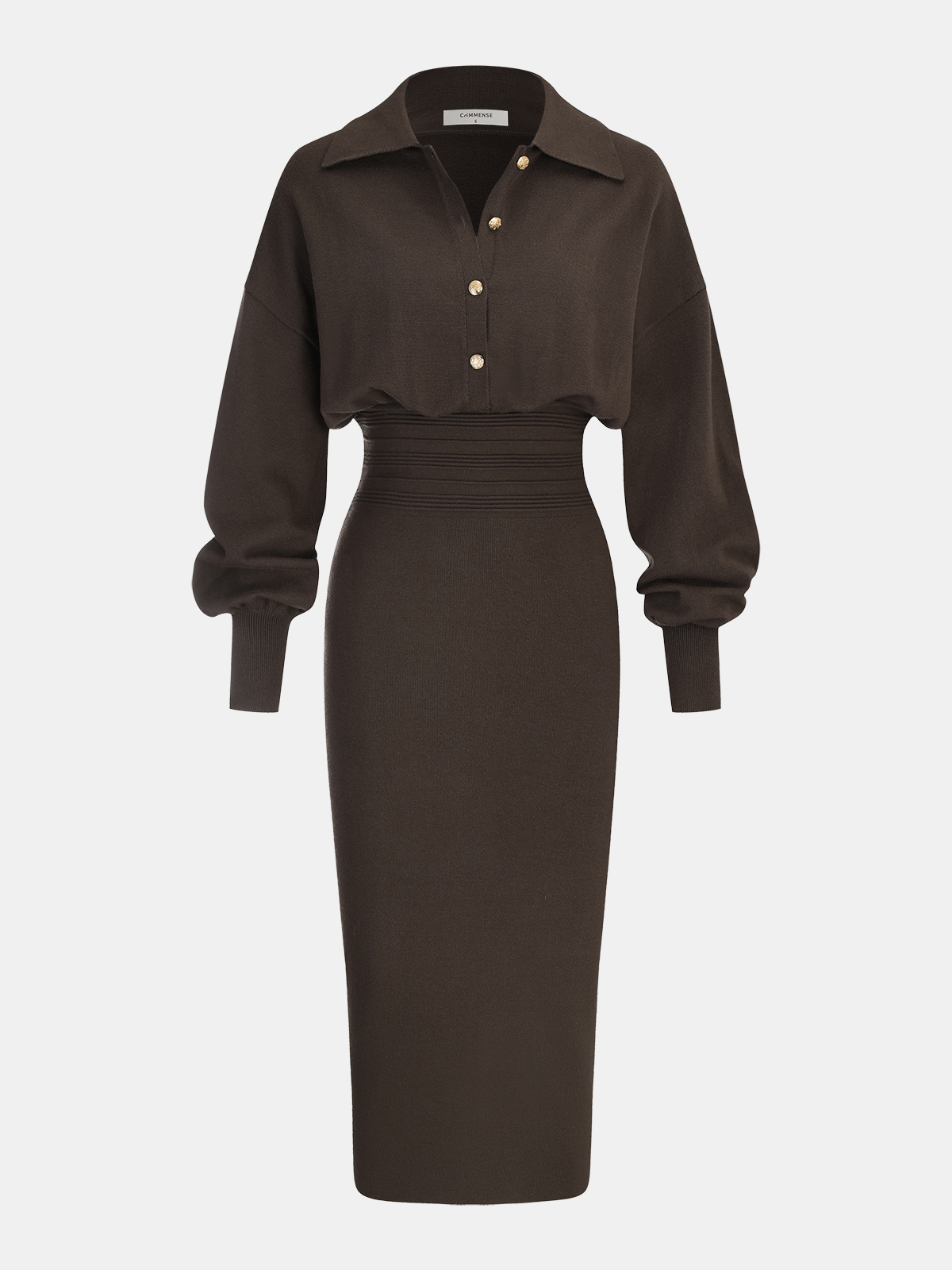 Cathryn | Cinched Waist Knit Shirt Dress