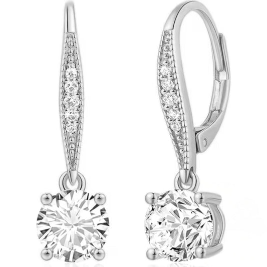 Golden Crystal Drop Earrings