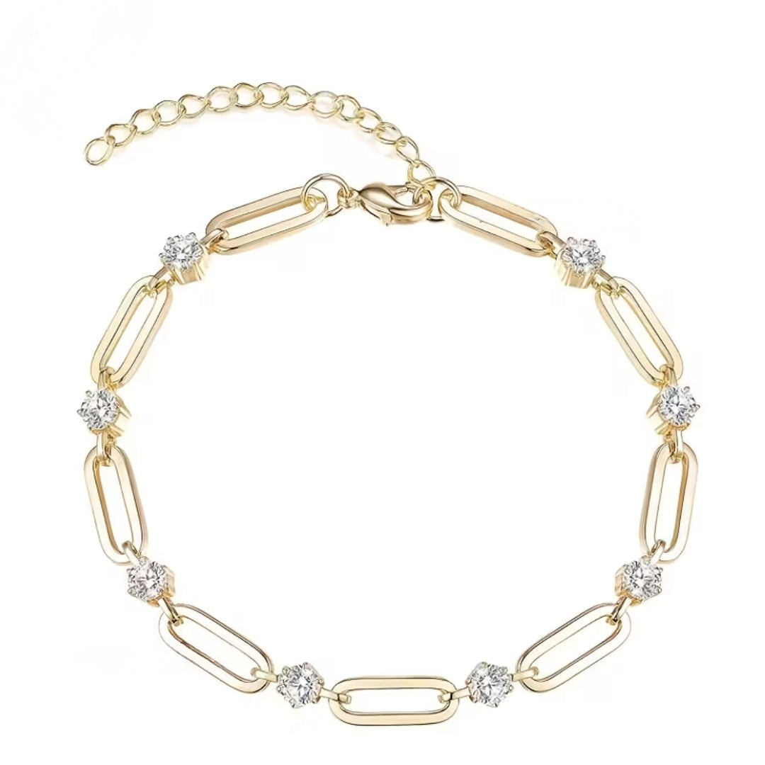 Golden Crystal Link Bracelet