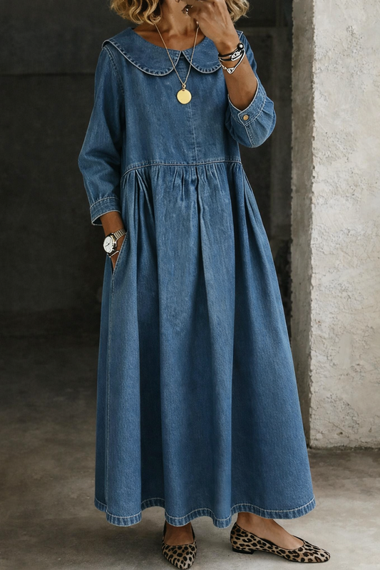 Mia | Peter Pan Collar Denim Dress