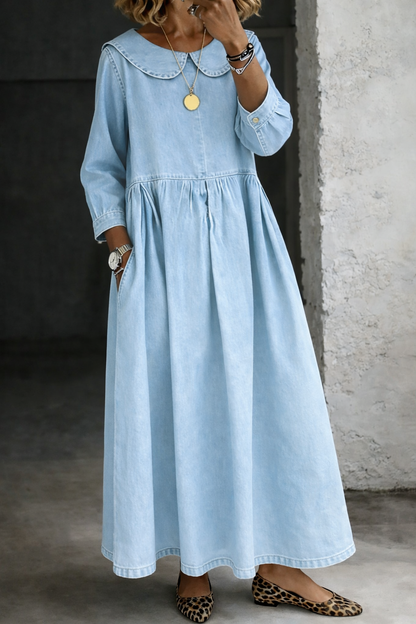 Mia | Peter Pan Collar Denim Dress