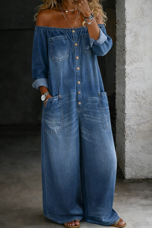 Isla | Off Shoulder Long Sleeve Jumpsuit